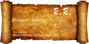 Ringer Rella névjegykártya